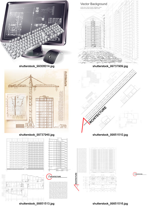 Amazing SS - Urban Blueprint and Architectural Backgrounds, 25xEPS