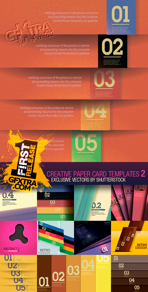 Creative Paper Card Templates 2, 20xEPS » GFxtra