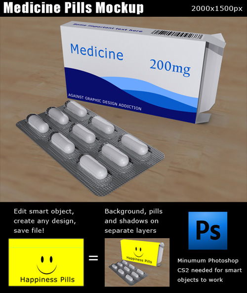 Medicine Pills Mockup Template