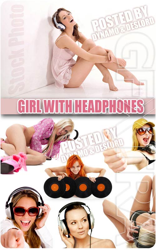Girl with headphones - UHQ Stock Photo