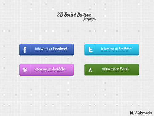 New 3D Social Buttons