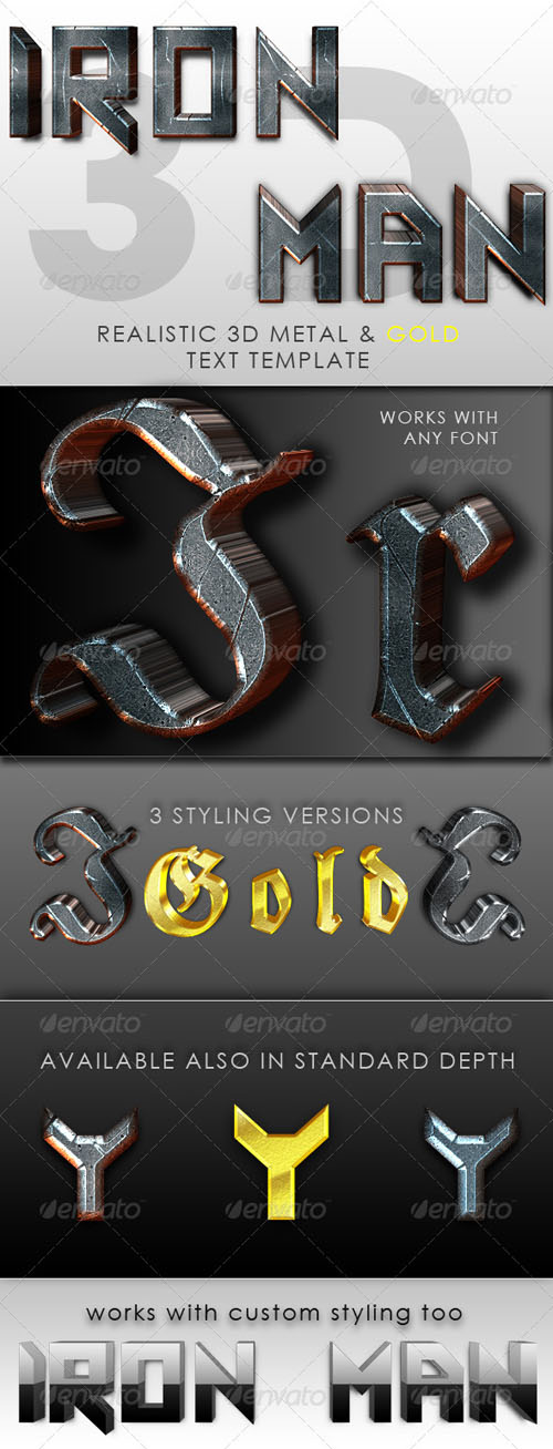 GraphicRiver - Iron Man 3D Text Template
