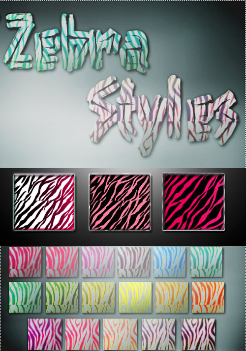 Zebra Text Styles for Photoshop