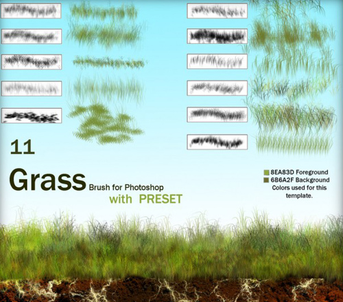 Grass brush for Photoshop set 2