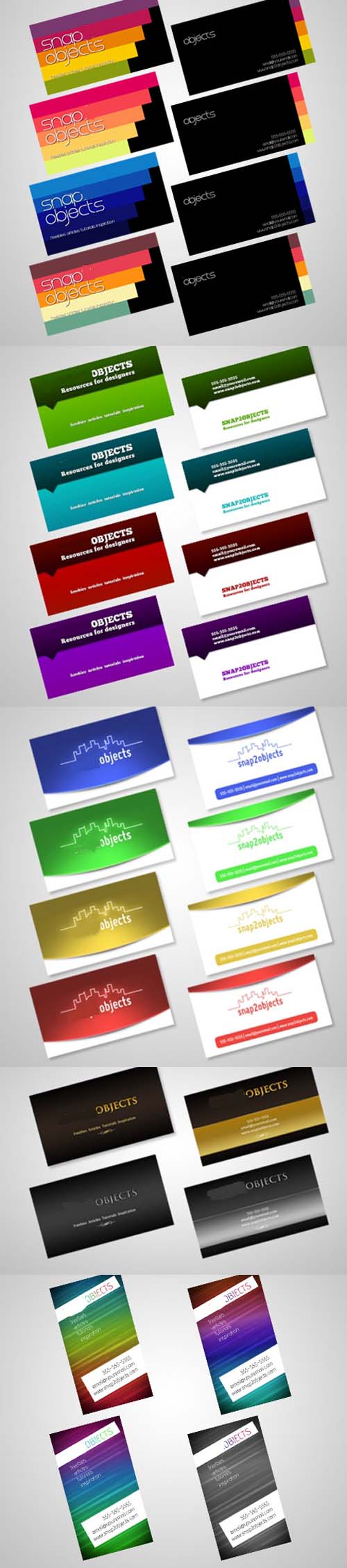 Collection Of Modern Psd Business Cards