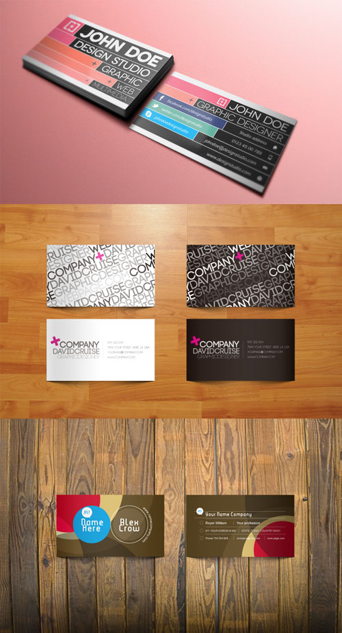Modern Vector Business Cards pack 2