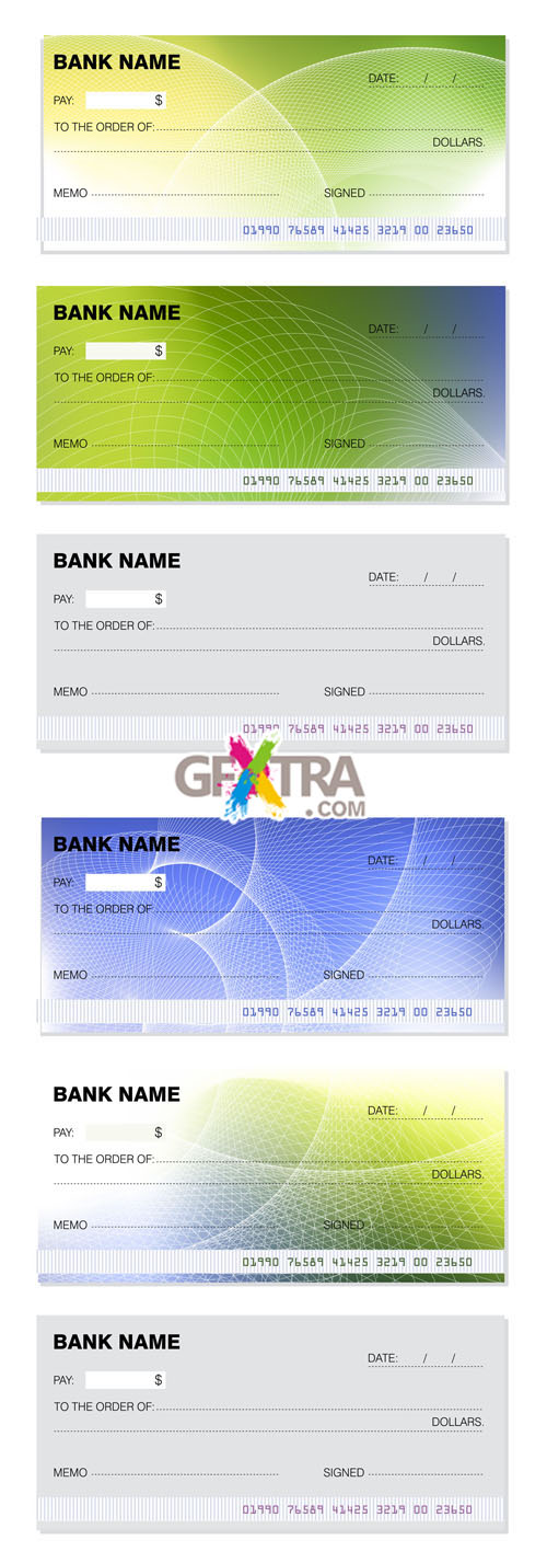 Bank Cheques Vector