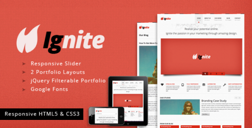 Ignite - A Clean Responsive HTML Template - ThemeForest