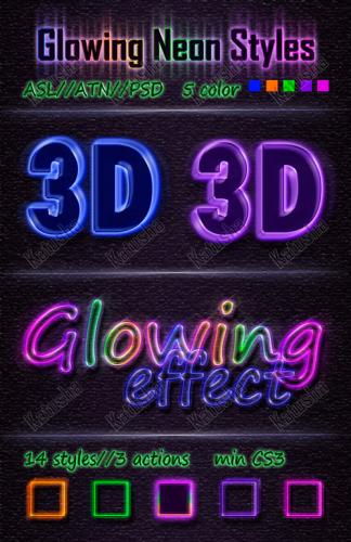 Glowing Neon Styles for Photoshop