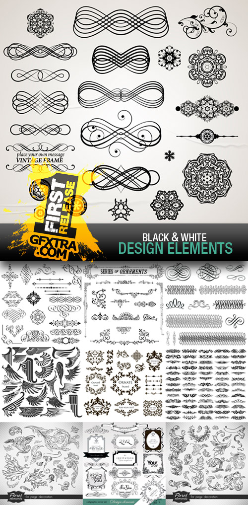 Amazing SS - Black & White Design Elements, 15xEPS