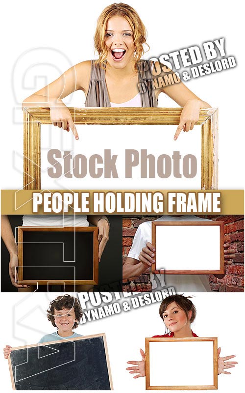 People holding frame - UHQ Stock Photo