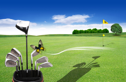 Sources - A large green field for the game of golf