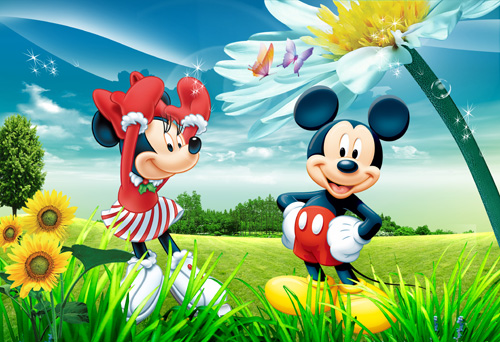 Sources - Mickey Mouse on the green sunny meadow