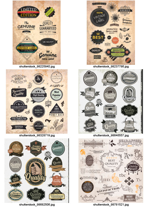 Amazing SS - Floral Ornaments &amp; Vintage Labels 2, 25xEPS