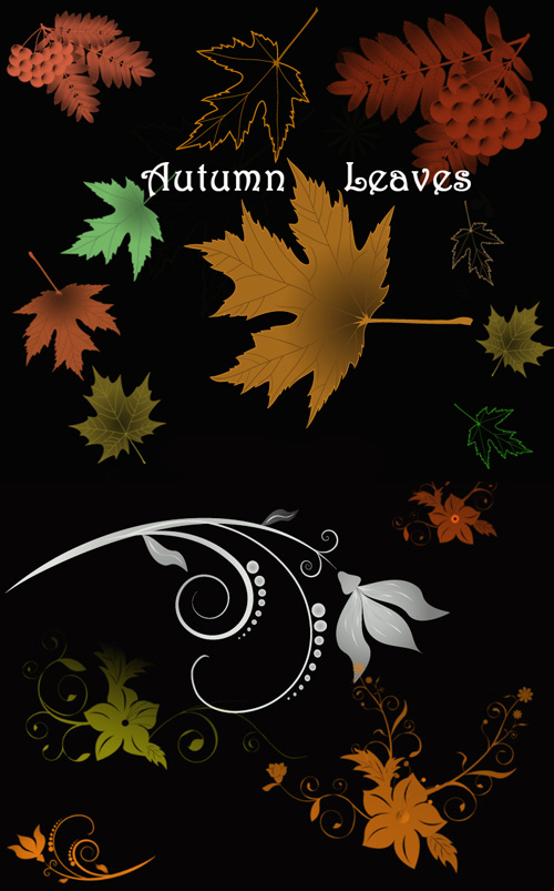 Autumn Leaves Brushes Set