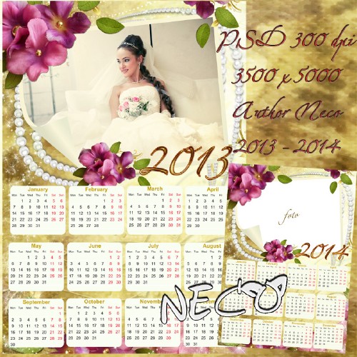 Romantic Scrap kalenar in vintage style for 2013 and 2014
