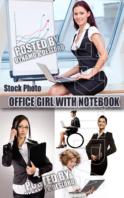 Office girl with notebook - UHQ Stock Photo