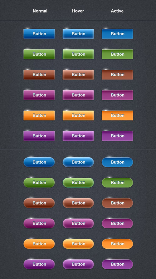 Shiny Web Buttons Vol 1