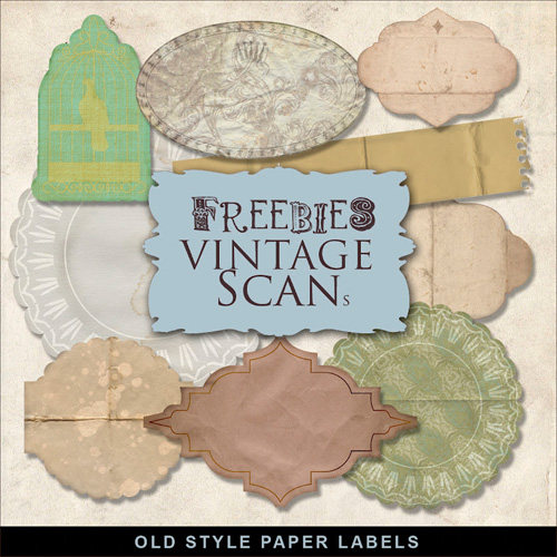 Scrap-Kit - Labels - Old Vintage Style In PNG For Creative Design