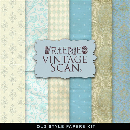 Textures - Old Vintage Backgrounds - White And Blue Color Style With Flower Pattern 7