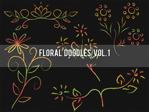Floral Doodles Brushes for Photoshop Pack 1