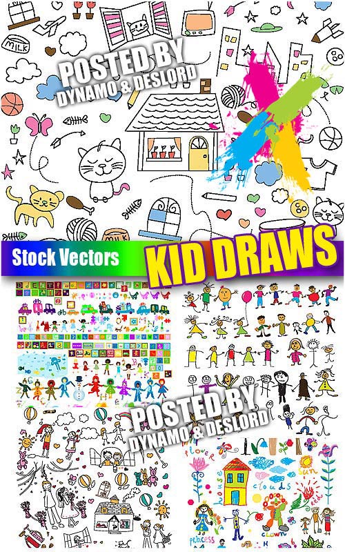 Kid draws - Stock Vectors