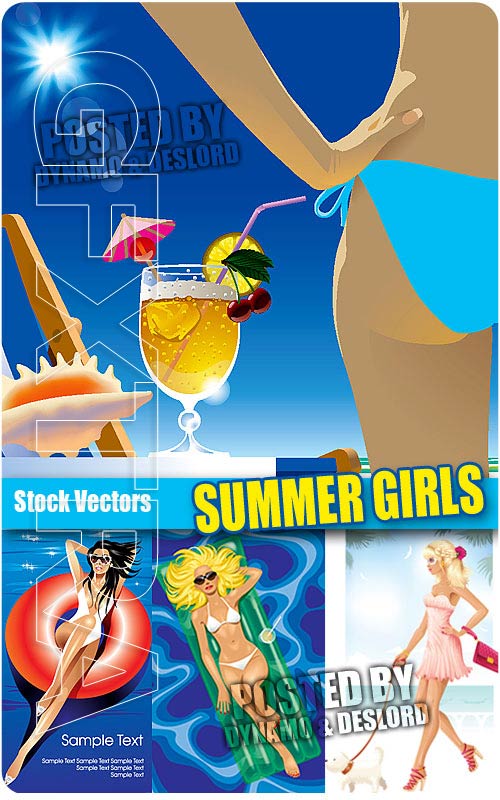 Summer girls - Stock Vectors