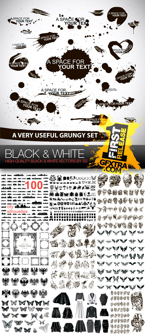 Black & White Design Elements 21xEPS