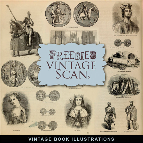 Scrap-Kit - Vintage Book Illustrations - Typographic Style Images in JPG 2
