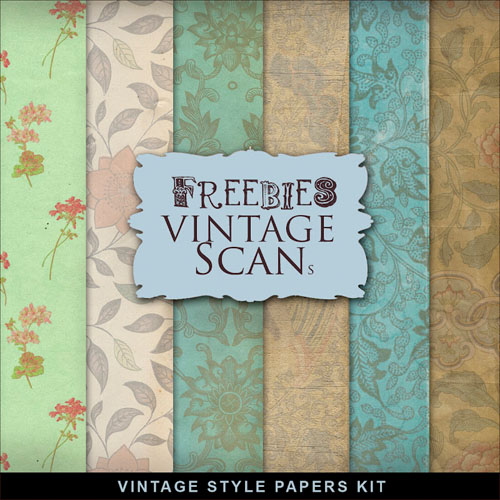 Textures - Old Vintage Backgrounds - Colored Style With Flower Pattern 8