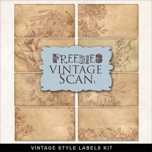 Scrap-kit - Vintage Style Lebels - Paper Typographic Backgrounds For Creative Design