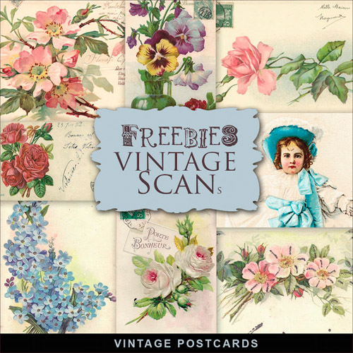 Scrap-kit - Old Vintage Illustrations People And Flowers For Creative Design 4