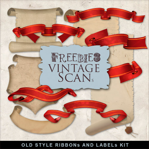 Scrap-Kit - Old Style Ribbons And Labels PNG Images