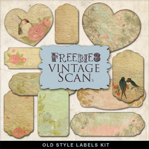 Scrap-Kit - Romantic Old Vintage Style Labels For Creative Design 3