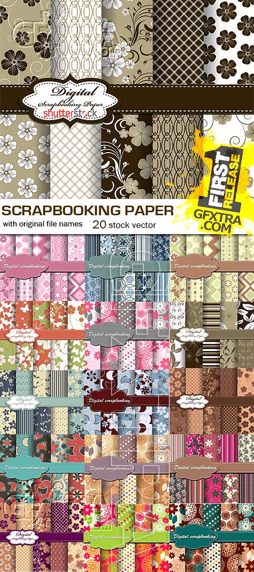 SS Scrapbooking paper - 20 stock vector
