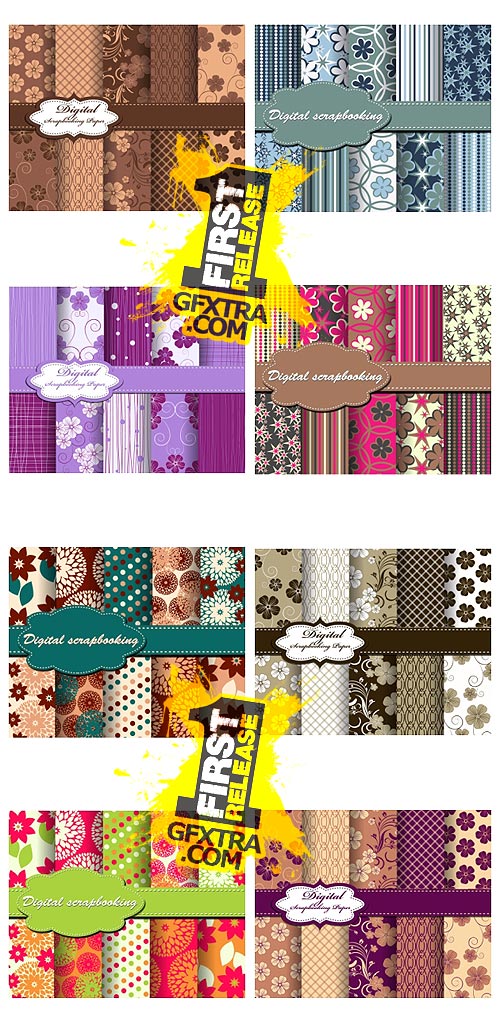 SS Scrapbooking paper - 20 stock vector