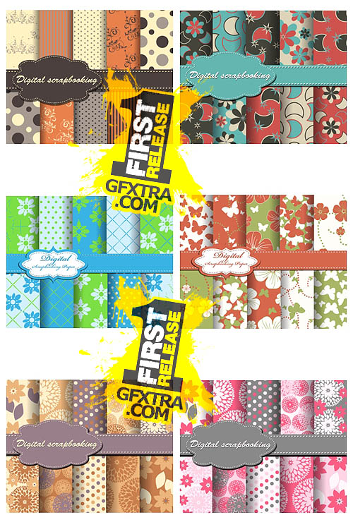 SS Scrapbooking paper - 20 stock vector