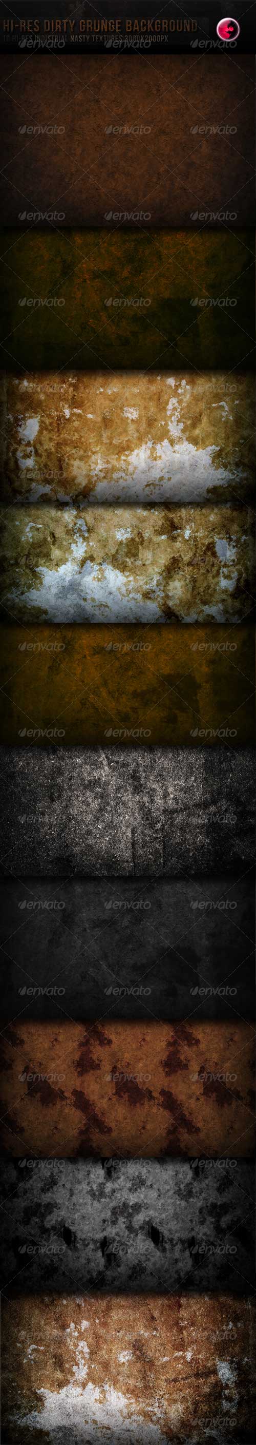 10 Hi-res Dirty Grunge Texture/Background