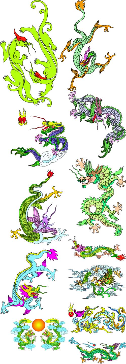 The collection of painted dragons