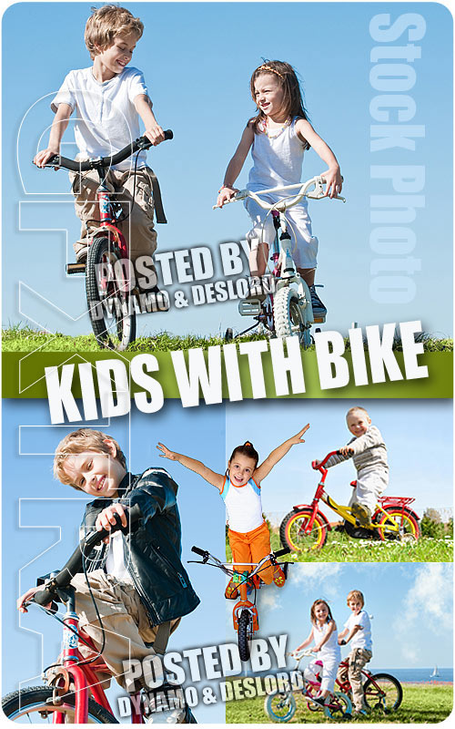 Kids with bike - UHQ Stock Photo