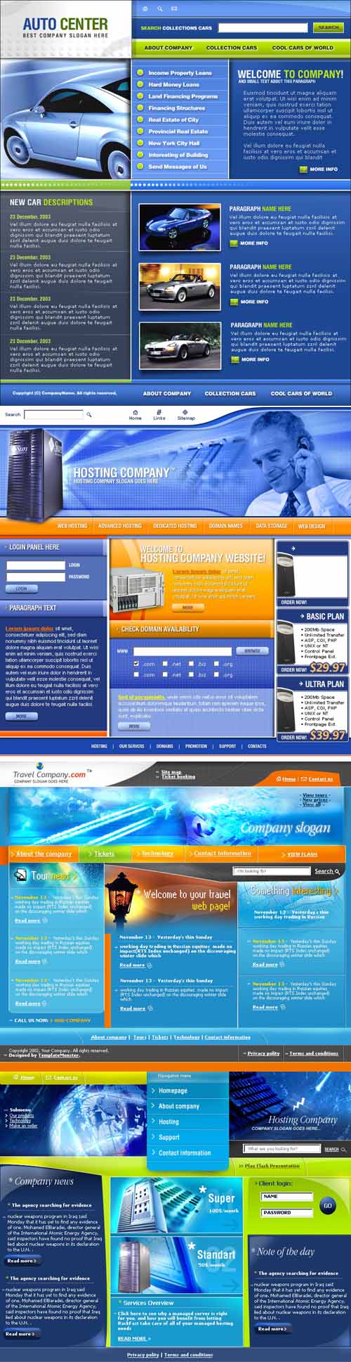 Blue Web Template pack 3