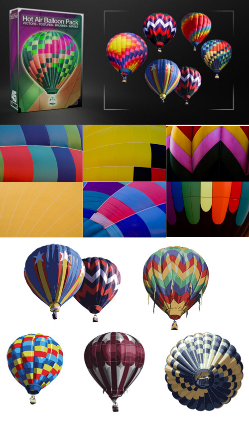 Hot Air Balloon Pack Textures, Images, Vectors and Photoshop Brushes