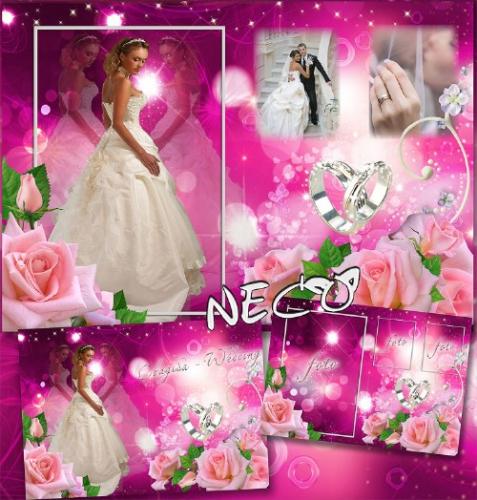 Wedding Frame - collage of three photos - The light of our love