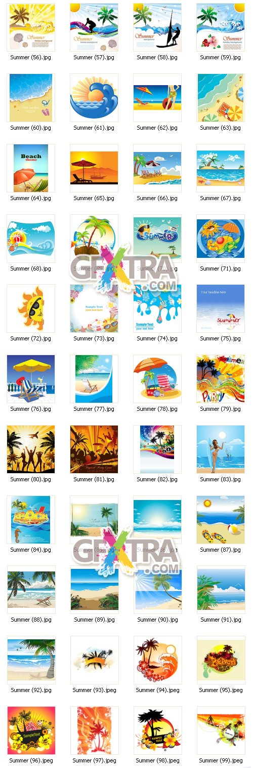 Summer Tropical Vacation Vectors 100xEPS Summer Tropical Vacation Vectors 100xEPS
