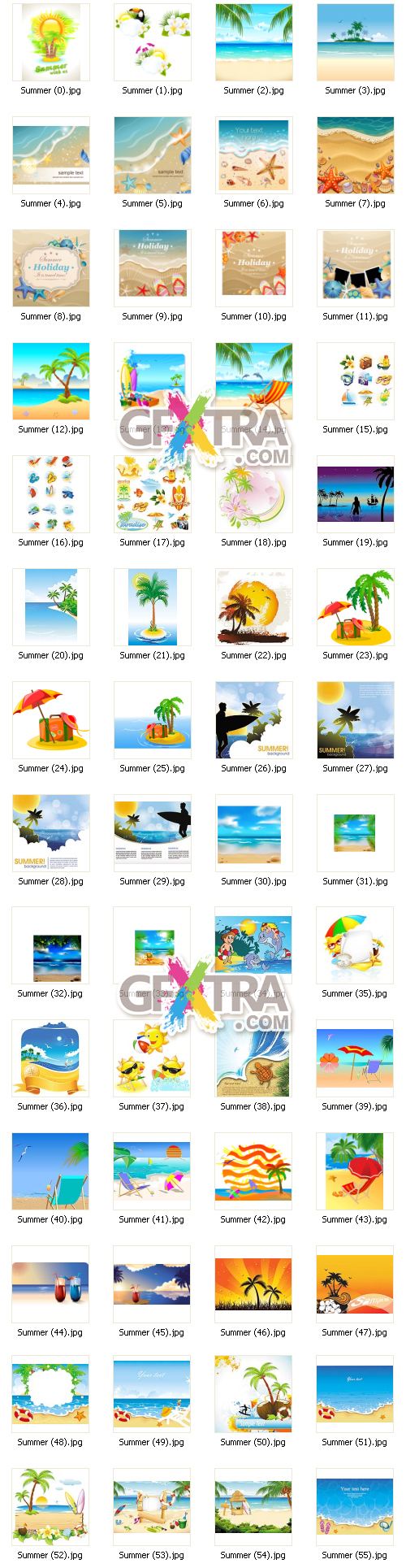 Summer Tropical Vacation Vectors 100xEPS Summer Tropical Vacation Vectors 100xEPS