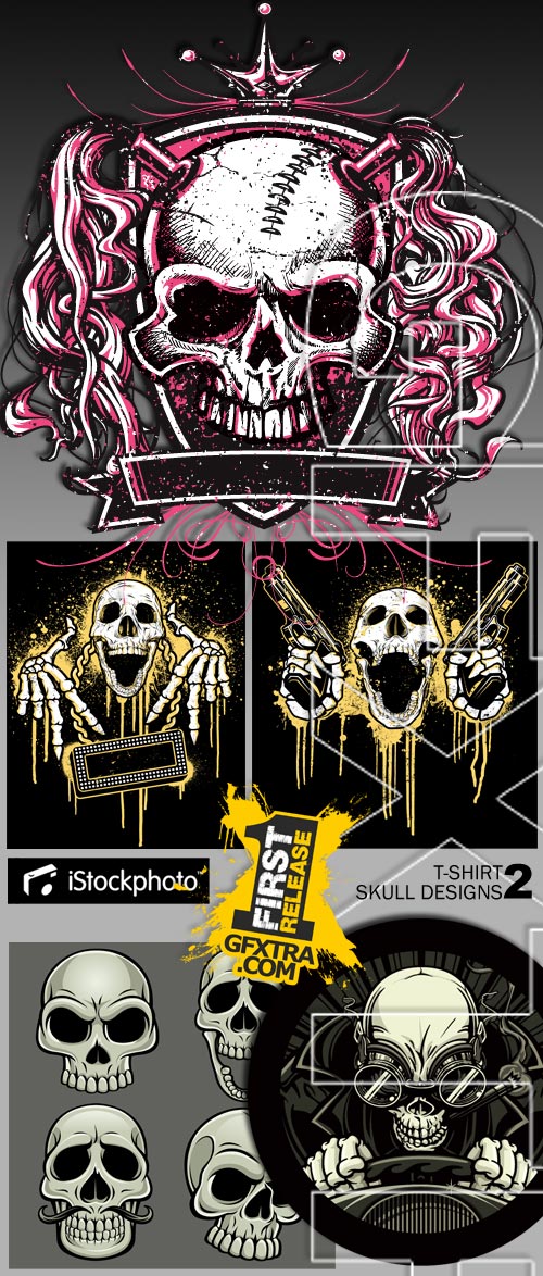 COPYRIGHT! iStockPhoto - T-Shirt Skull Designs II, 10xEPS