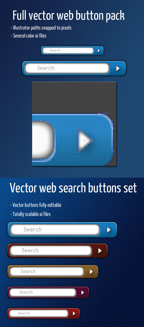 Web Page Vector Button - Ribbon