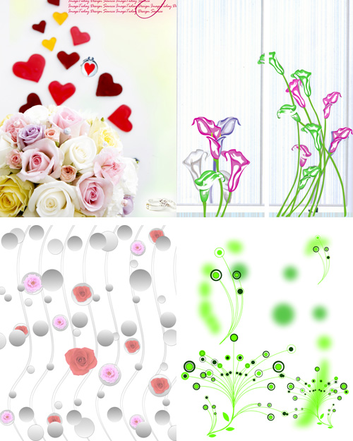 Sources - Different bouquets of flowers