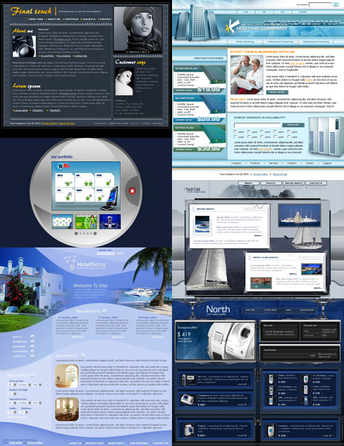 Web Templates Psd Pack 16 For Photoshop