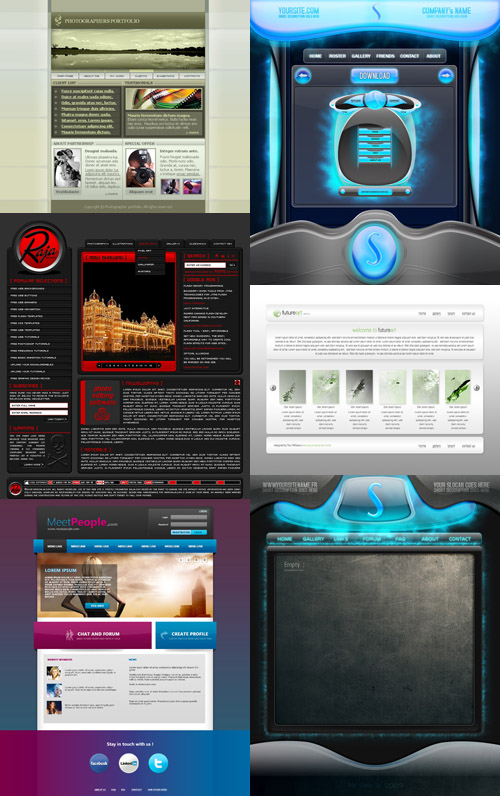 Web Templates Psd Pack 19 For Photoshop